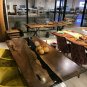 Epoxy Resin River Black Wooden Dining Conference Table Top Handmade Hallway Deco
