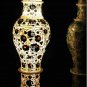 White Handicraft Marble Flower Vase Malachite Collectible Floral Art Decor E1397