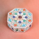 Marble White Jewelry Box Hobby Lobby Semiprecious Inlay Floral Art Handmade Gift