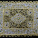 1.5'x2' Indian Jewel Ethnic tapestry Wall Hanging with Gold Zardozi from Kashmir