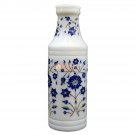 Collectible Handmade Marble Flower Organizer Pot Lapis Marquetry Fine Floral Art
