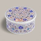 Marble Jewelry Lidded Box Lapis Super Fine Floral Design Gift For Her Decor Arts Marble Jewelry Lidded Box Lapis Super Fine Floral Design Gift For Her Decor Arts