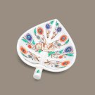 Marble White Leaf Shape Fruit Storage Bowl Inlay Semi Precious Floral Design Art Marble White Leaf Shape Fruit Storage Bowl Inlay Semi Precious Floral Design Art