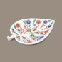 Marble White Leaf Shape Fruit Storage Bowl Inlay Semi Precious Floral Design Art
