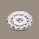 White Marble Fruit Storage Bowl Stone Inlay Floral Art Table Decor Handmade Gift