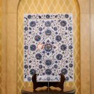 Marble White Handmade Food Serving Tray Lapis Inlaid Pietradura Floral Art Decor Marble White Handmade Food Serving Tray Lapis Inlaid Pietradura Floral Art Decor
