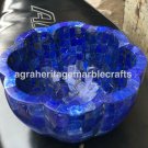6" Marble Fruit Serving Bowl Random Lapis Lazuli Inlay Kitchen Home Decor H4985