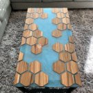 Epoxy Resin Blue Modern Hexagonal Honey Cube Design Rasturent Table Top Decor