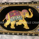 3'x2' Persian Elephant Art Zardozi Gold Yarn Work Wall Hanging Panel Decor E428