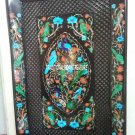 18"x12" Black Marble Tray Multi Floral Peacock Parrot Bird Inlay Art Gift Decor 18"x12" Black Marble Tray Multi Floral Peacock Parrot Bird Inlay Art Gift Decor