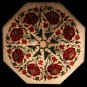 9"x9" White Handmade Wall Decor Tile Inlay Rose Quartz Floral Marquetry Art Deco