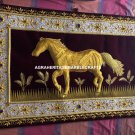 Zardozi Embroidery Wall Decorative Hanging Panel Horse Art Tapestry Decor M122 Zardozi Embroidery Wall Decorative Hanging Panel Horse Art Tapestry Decor M122