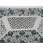 28" White Marble Marquetry Turquoise Paua Shell Inlay Filigree Coffee Table Top