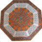 28" White Marble Marquetry Turquoise Paua Shell Inlay Filigree Coffee Table Top