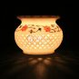 Marble White Flower Storage Vase Handmade Carnelian Marquetry Floral lattice Art
