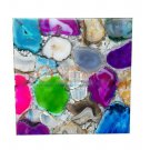 Mix Agate Square Custom Coffee Table Top Natural Multi Gesmtone Art Home Decor
