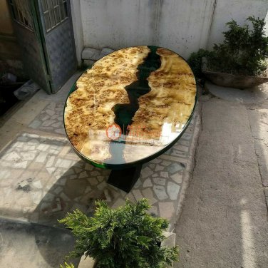 Amazing Epoxy Resin Handmade Black River Dining Table Top, Office Desk Furniture