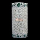 White Italian Marble Flower Pot Filigree Inlaid Malachite Floral Art Living Deco White Italian Marble Flower Pot Filigree Inlaid Malachite Floral Art Living Deco