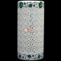 White Italian Marble Flower Pot Filigree Inlaid Malachite Floral Art Living Deco