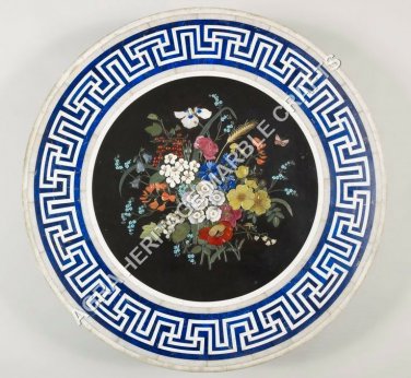 30" Marble Coffee Bedroom Table Top Marquetry Floral Inlay Design Decor H5002
