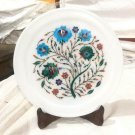 9" Marble Decorative Plate Floral Fine Design Inlaid Marquetry Home Gift 9" Marble Decorative Plate Floral Fine Design Inlaid Marquetry Home Gift