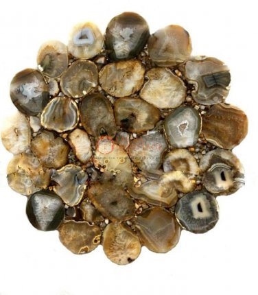 Natural Agate Table Top, Natural Agate Table, Live Edge Stone Table Home Decor
