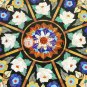 27" Marble Round Coffee Table Top Lapis Lazuli Carnelian Turquoise Inlay E1669