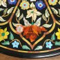 27" Marble Round Coffee Table Top Lapis Lazuli Carnelian Turquoise Inlay E1669