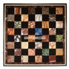 Marble Dining Chess Table Top Multi Inlaid Stones Columbus Day Decor H4009