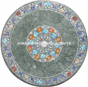 Granite Marble Coffee Table Top Marquetry Inlay Micro Mosaic Furniture Art H2431