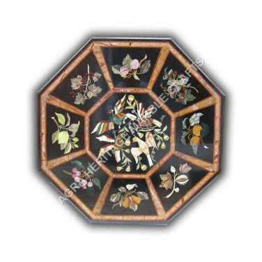 42" Marble Dining Corner Table Top Bird Marquetry Inlay Garden Patio Decor E1027