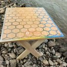 Honey Cube Design Wooden Multi Color Resin Epoxy River Mappa Burl Table Sold Top