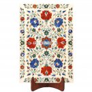 15''x10'' Marble Tray Lapis Lazuli Carnelian Inlay Multi Floral Art Decor H3650
