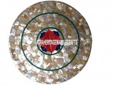 Marble Marquetry Coffee Table Top Abalone Stone Inlaid Living Decor H3503