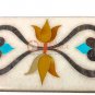 12"x4" Marble White Handmade Wall Decor Tile Multi Stone Italian Art Home Decor