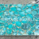 5'x3' Marble Dining Center Outdoor Table Top Malachite Random Inlay Decor H5689B