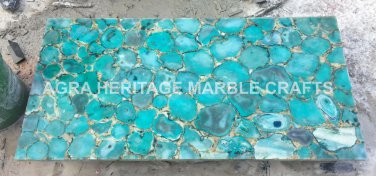 5'x3' Marble Dining Center Outdoor Table Top Malachite Random Inlay Decor H5689B