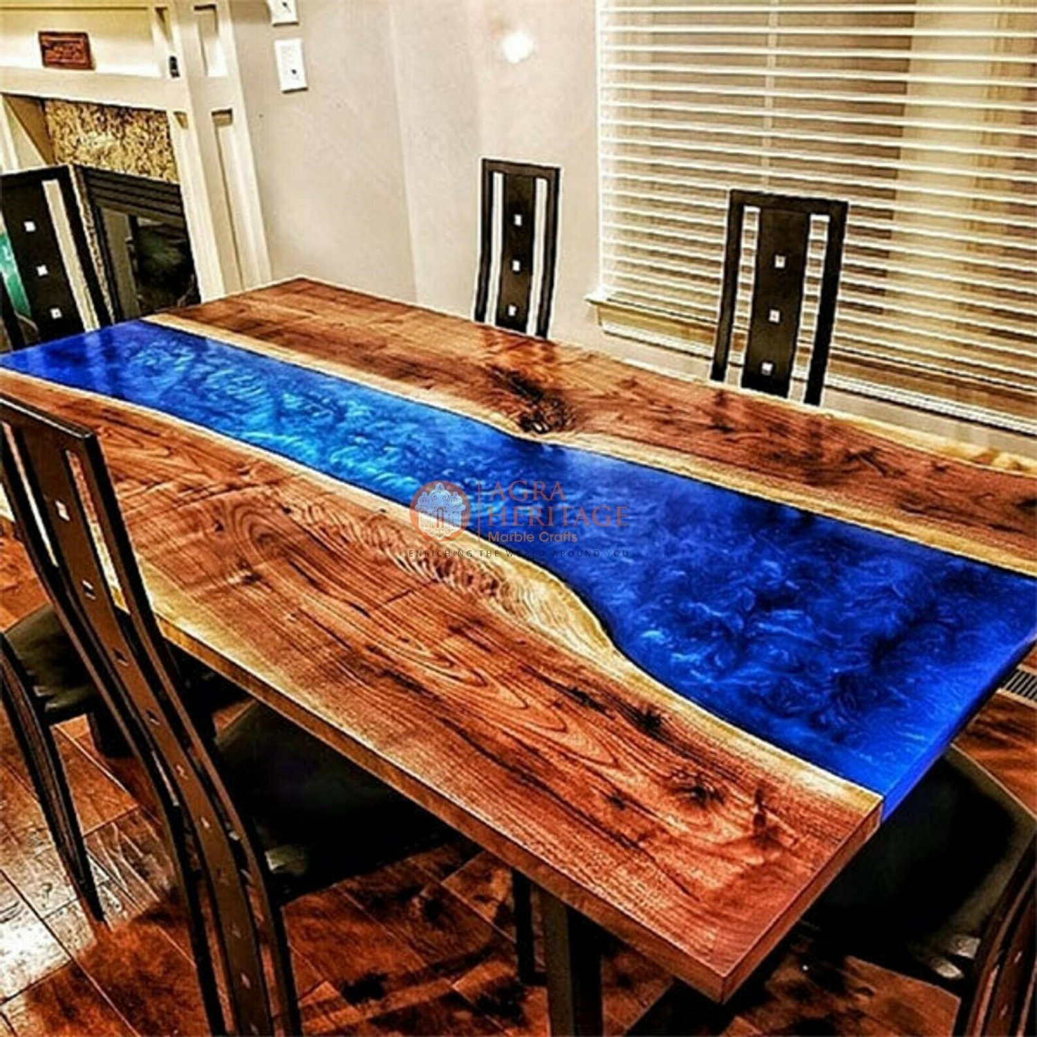 Epoxy Resin Office Table Custom Epoxy Wood Resin River Hallway Decor