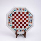 White Marble Handmade Decorative Chess Set Table Top Mosaic Inlaid Art Decor White Marble Handmade Decorative Chess Set Table Top Mosaic Inlaid Art Decor