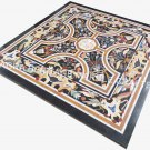 Black Marble Side Coffee Corner Top Table Pietra Dura Inlay Patio Decor E469