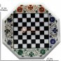Chess Set White Marble Handmade Chess Set With Chess Pieces Multi Stone Art Deco