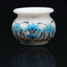 Marble White Flower Storage Vase Turquoise Inlaid Marquetry Floral Design Decor Marble White Flower Storage Vase Turquoise Inlaid Marquetry Floral Design Decor