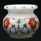 Handmade White Marble Trumpet Flower Vase for Centerpiece Handcrafted Floral Art