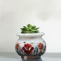 White Marble Decorative Pot Semi Precious Stones Inlaid Flower Vase for Gift Him