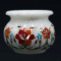 White Marble Decorative Pot Semi Precious Stones Inlaid Flower Vase for Gift Him