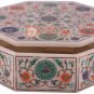 8"x8"x2" White Jewelry Vintage Box Malachite Semi Precious Design Veterans Gift