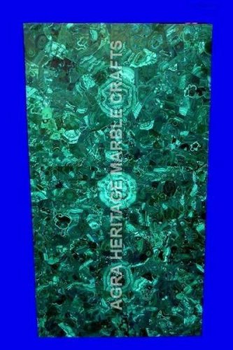 4'x2' Marble Conference Table Top Malachite Random Precious Inlay Hallway H4759