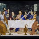 5.5'x3.5' Jesus Christ & Apostles Pietra Dura Wall Plaque Mosaic Black Table Top 5.5'x3.5' Jesus Christ & Apostles Pietra Dura Wall Plaque Mosaic Black Table Top