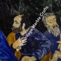 5.5'x3.5' Jesus Christ & Apostles Pietra Dura Wall Plaque Mosaic Black Table Top