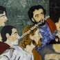5.5'x3.5' Jesus Christ & Apostles Pietra Dura Wall Plaque Mosaic Black Table Top